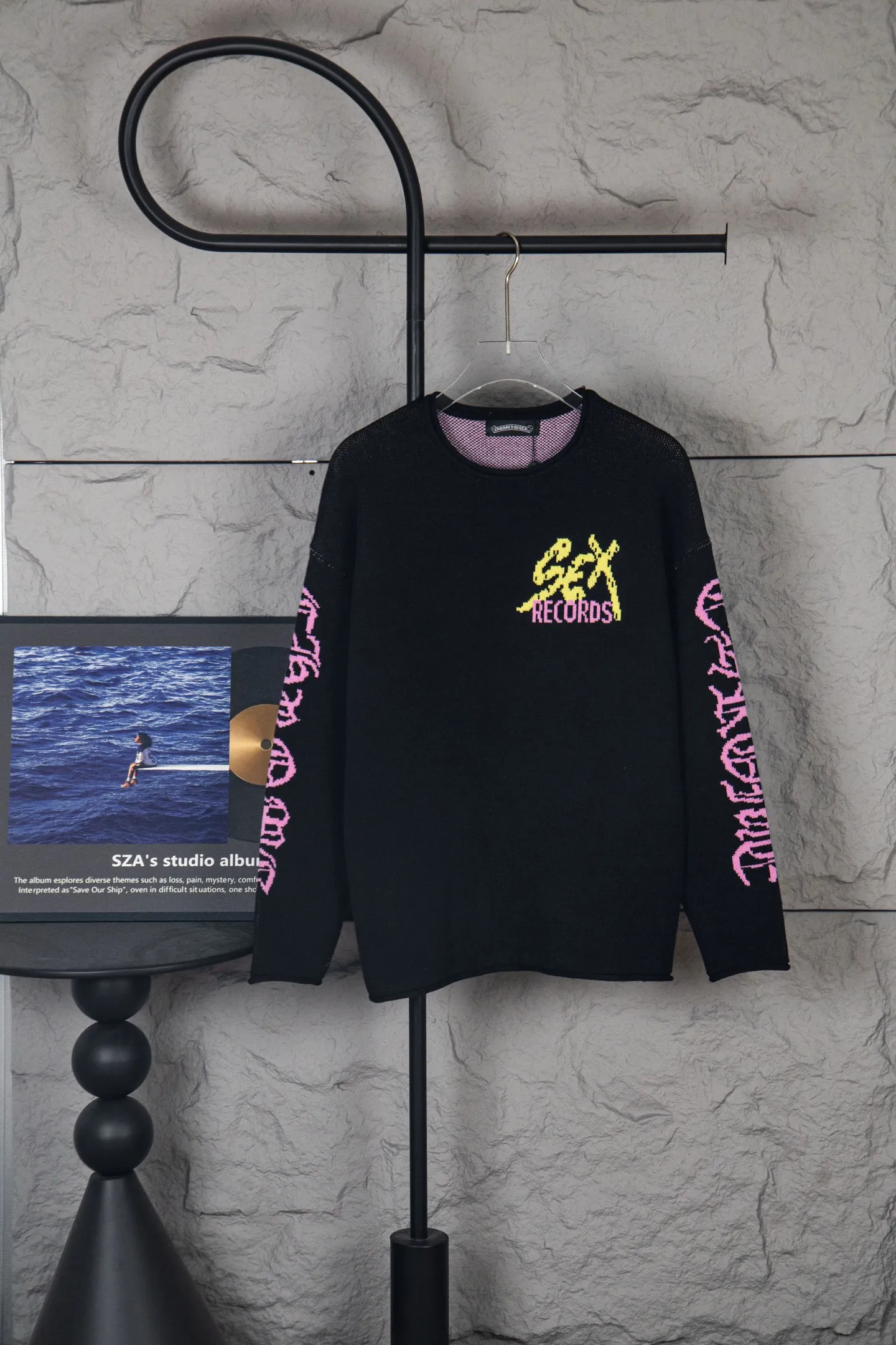 P230 Chrome Hearts 🍁Autumn and Winter Sweater Series🍁 New Sex Records long-sleeved sweater for autumn and winter. Selected high-quality wool blended knitted high-quality high-weight fabric. Non-commercial version. Color: Black Size: S M L XL